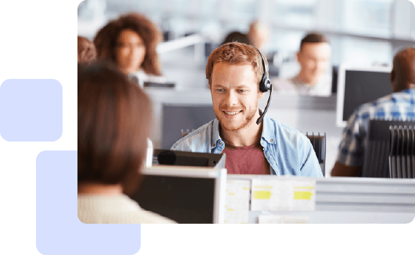 Teams working at the office